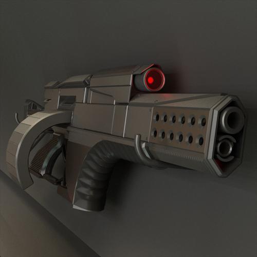 Futuristic Weapon Concept High-poly preview image